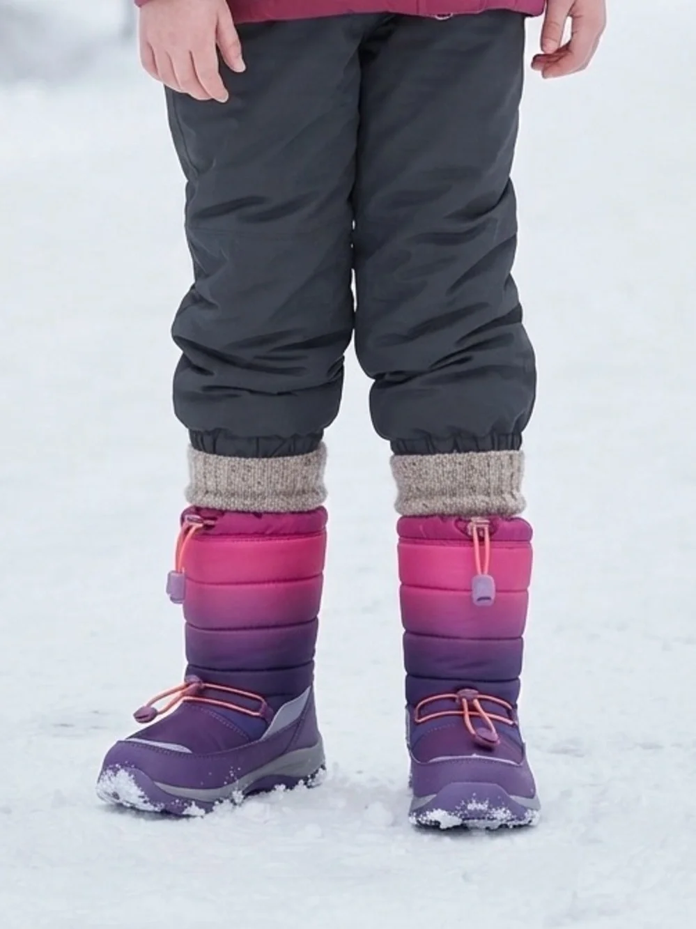 Land’s End Girls “Snow Flurry” Insulated Boots in Winter Violet Ombre - 5 M Yout